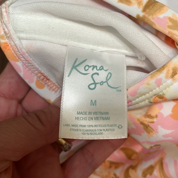 Kona sole peachy floral one shoulder swimsuit - Picture 9 of 12